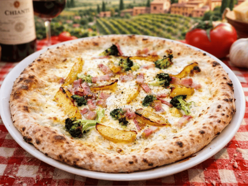 パンチェッタとブロッコリー 、ポテトとオレガノ香るチーズピッツァ 