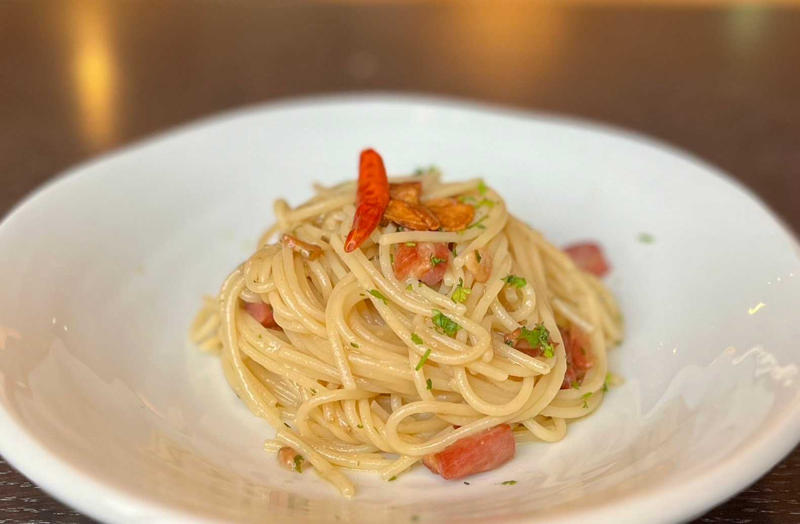 本日のペペロンチーノ