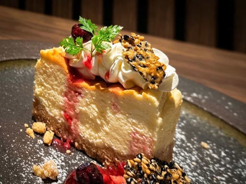 三重のチーズを使った、贅沢濃厚チーズケーキ