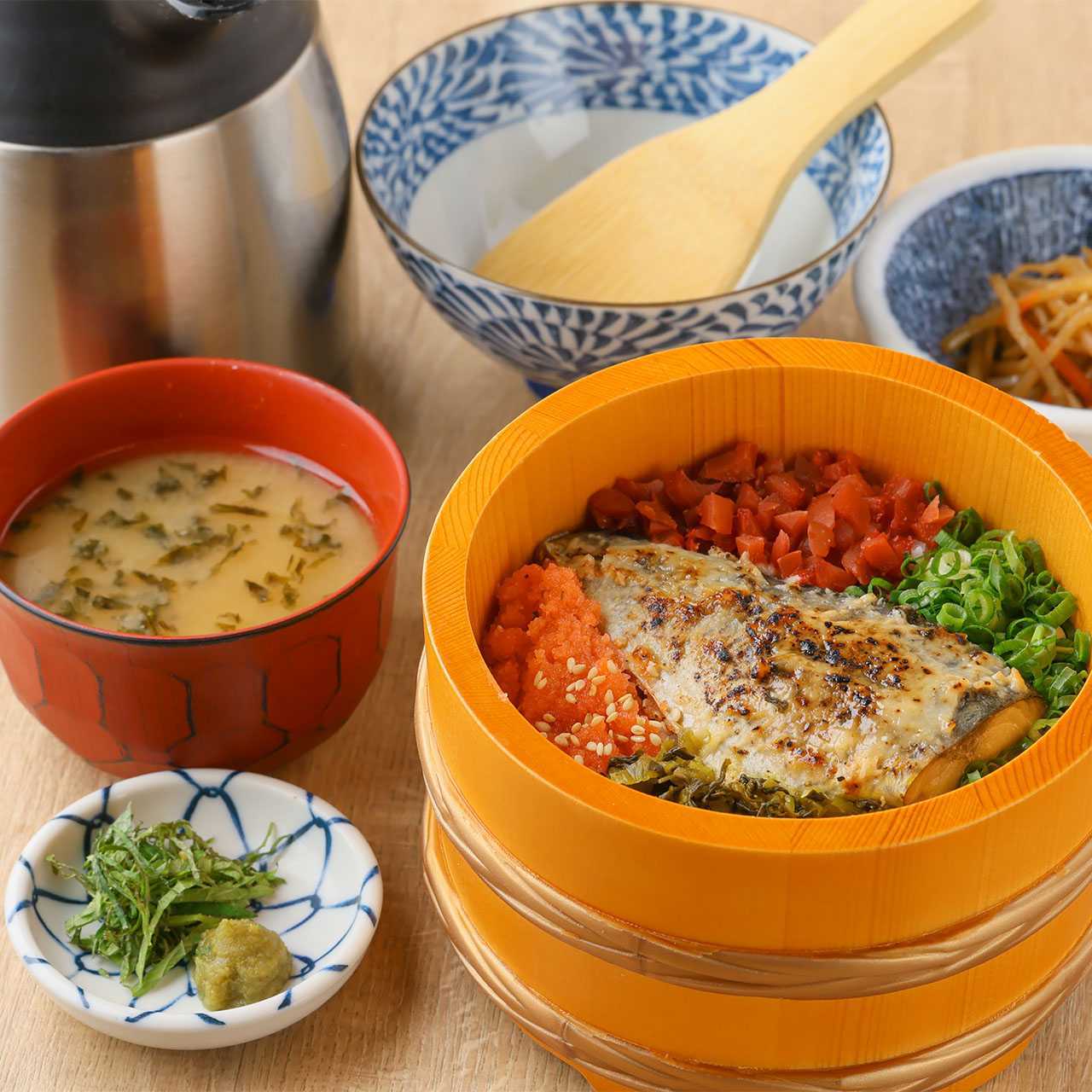 漁師飯 焼鯖　　あら出汁味噌汁・だし茶漬けセット