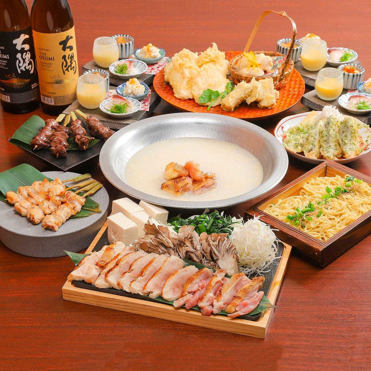 【厳選】選べるメイン『はかた地どりの水炊き』『串焼き』『季節のおばんざい』を2時間愉しむ宴