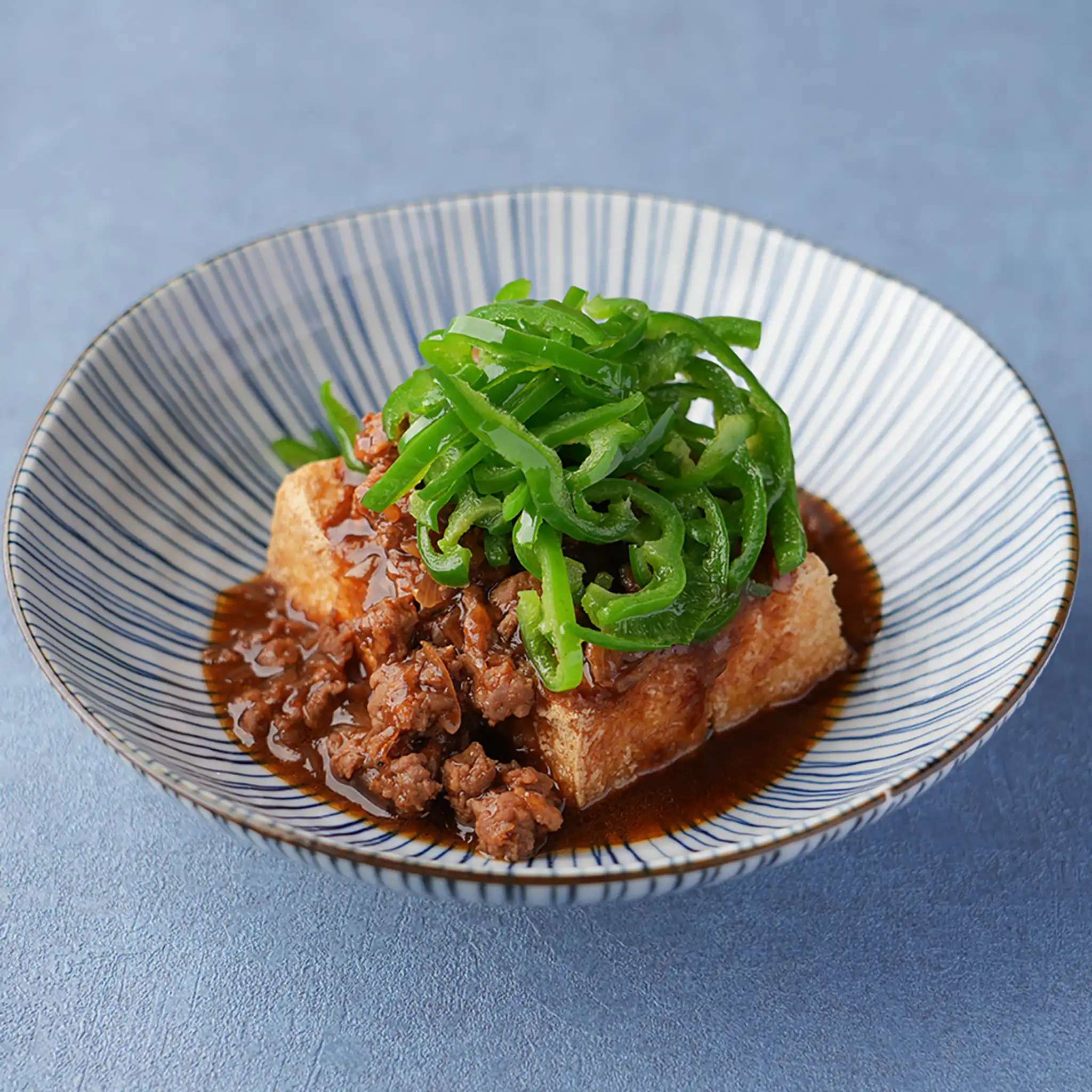 肉味噌ピーマン厚揚げ