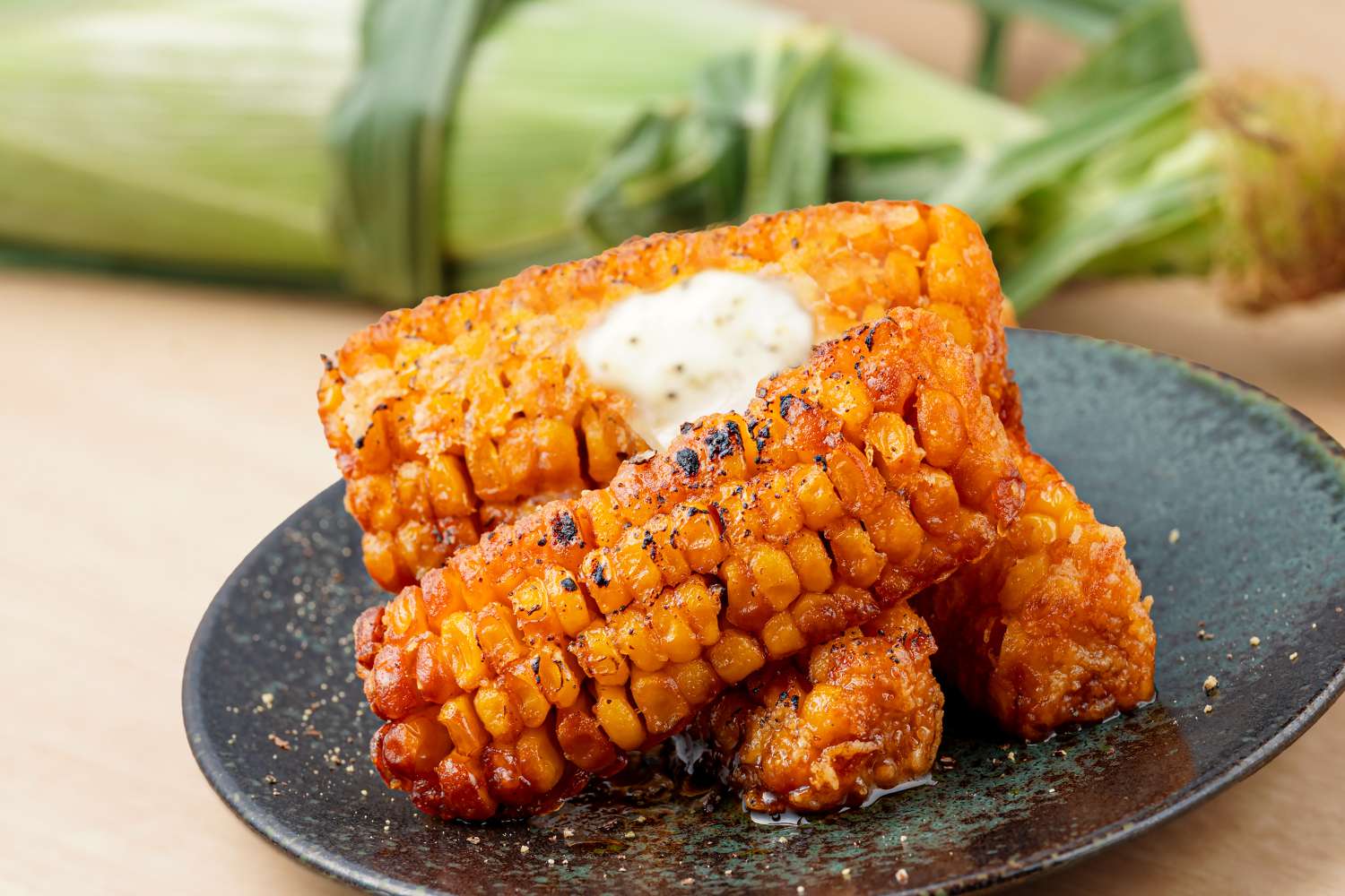 とうもろこしのから揚げ　バター醤油