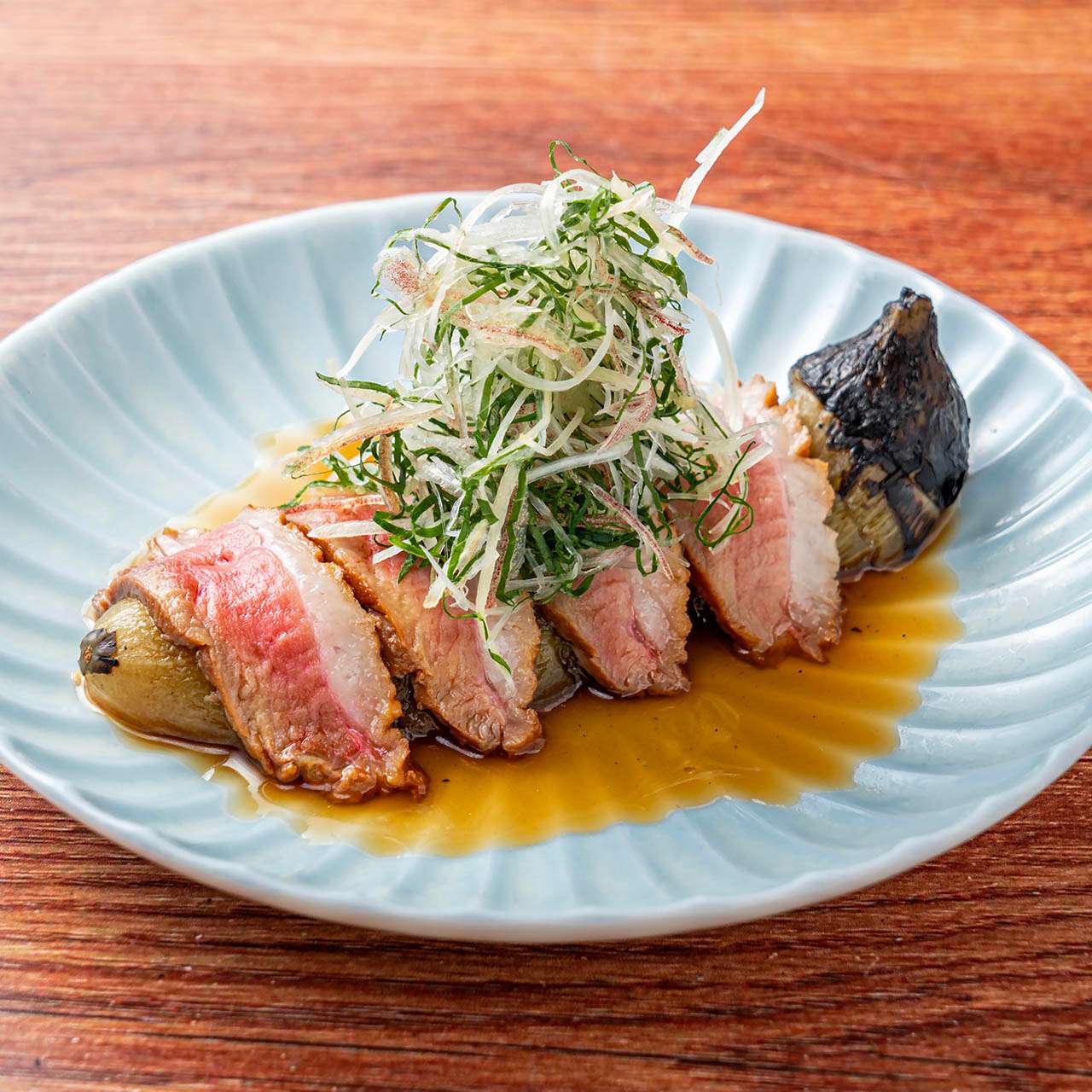 合鴨と焼き茄子の煮びたし