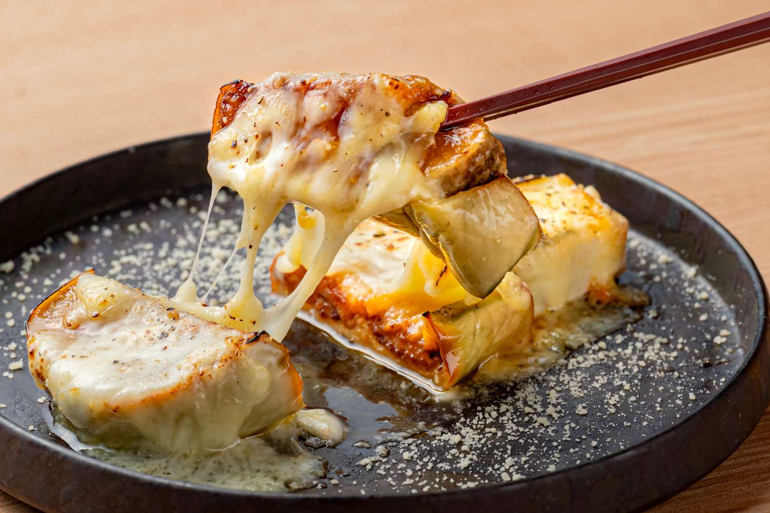 白茄子の味噌�チーズ焼き
