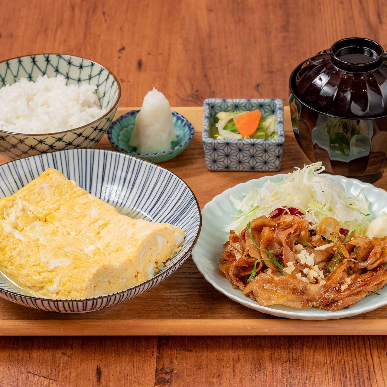 だし巻き卵と 豚の生姜焼き定食