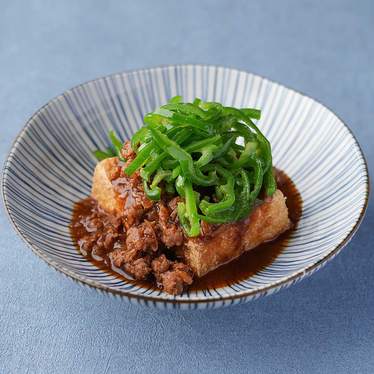 肉味噌ピーマン厚揚げ
