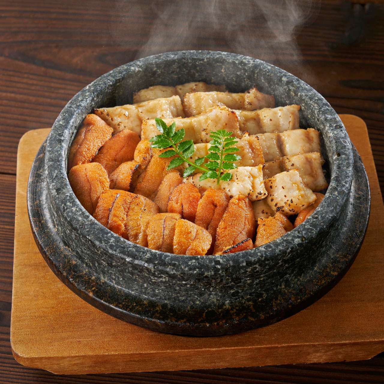 鱧と雲丹のコシヒカリ石釜炊き