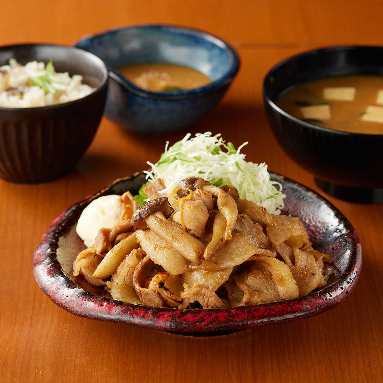 豚としめじの生姜焼き