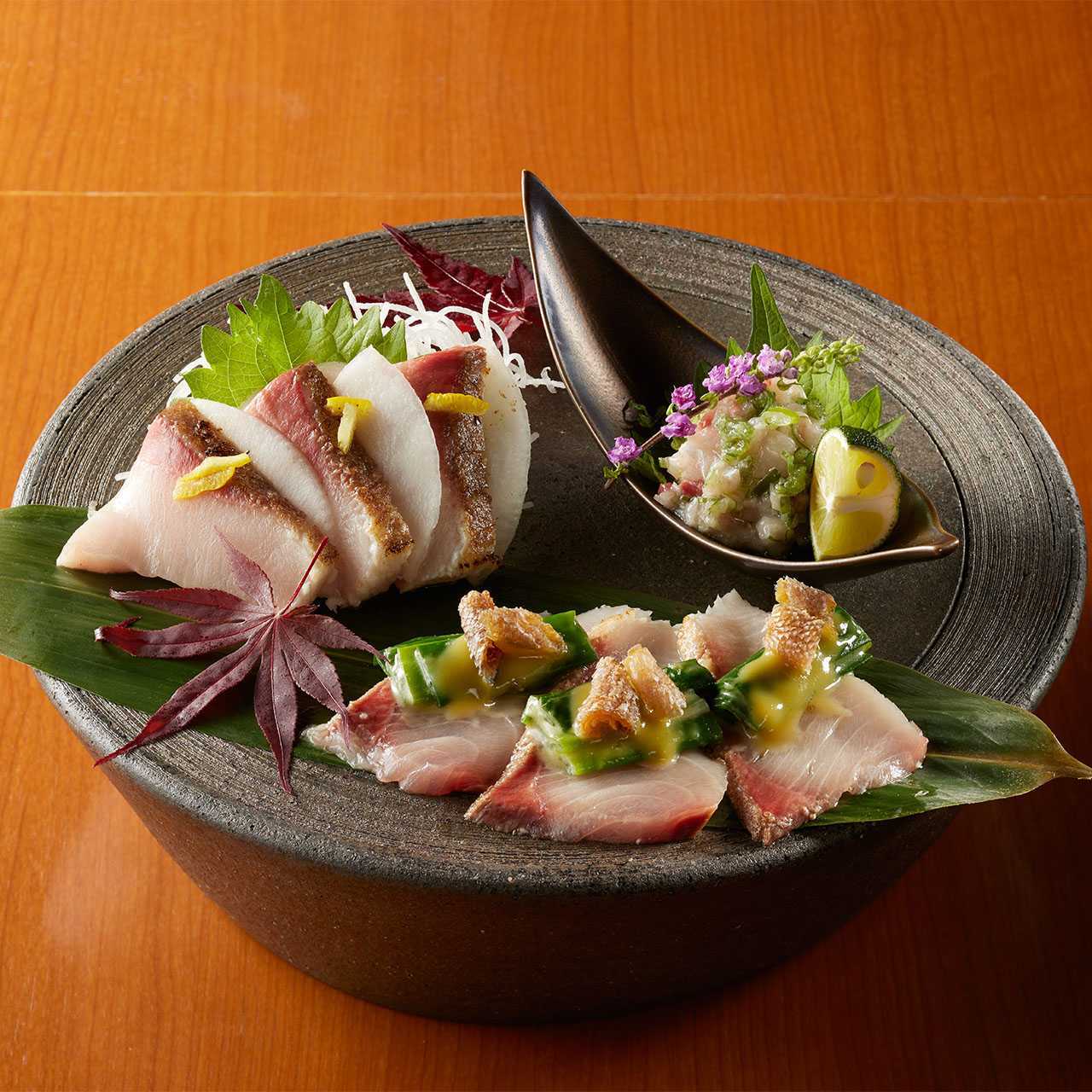 塩叩き二種＆酢橘胡椒なめろう