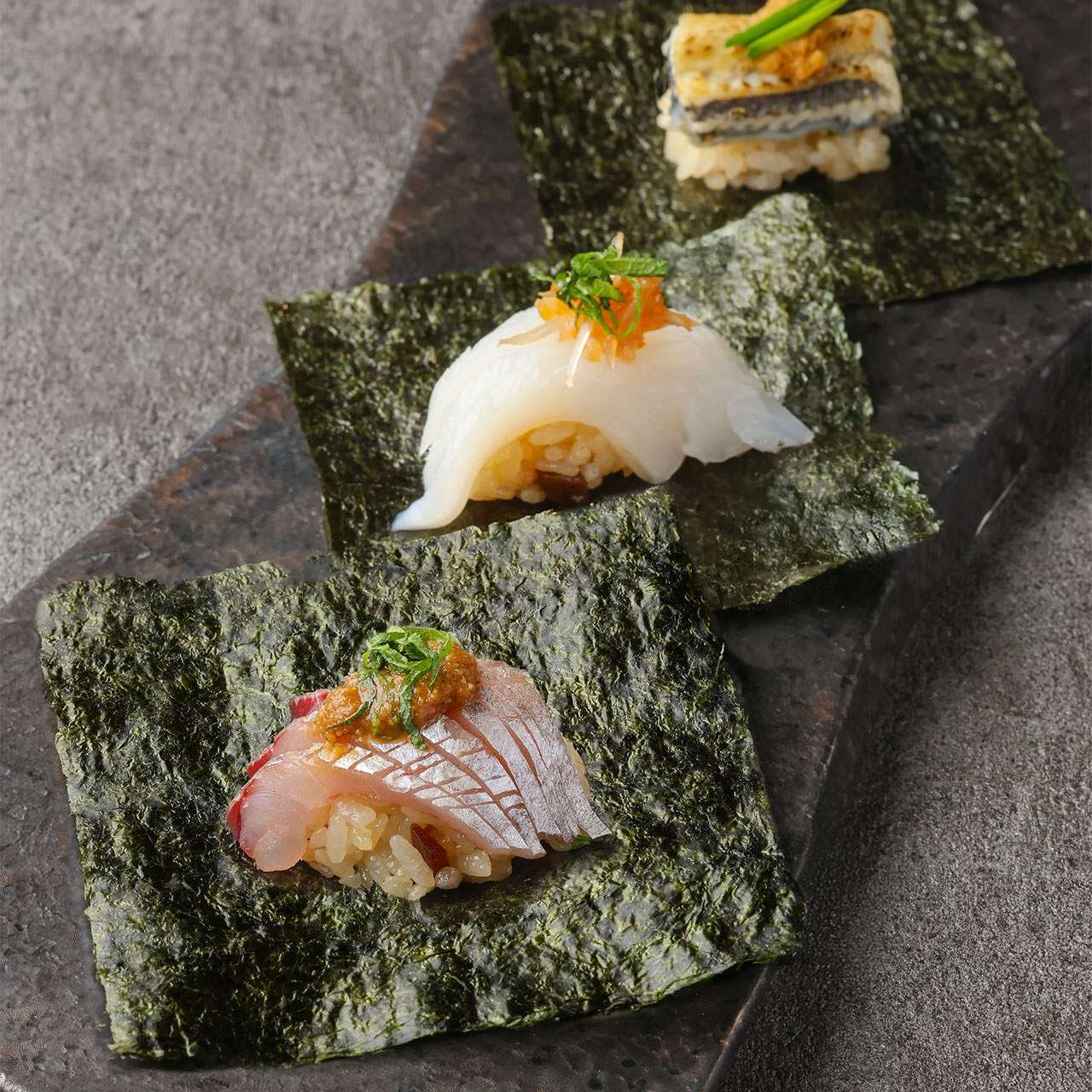 酒肴寿司　三種盛り合わせ