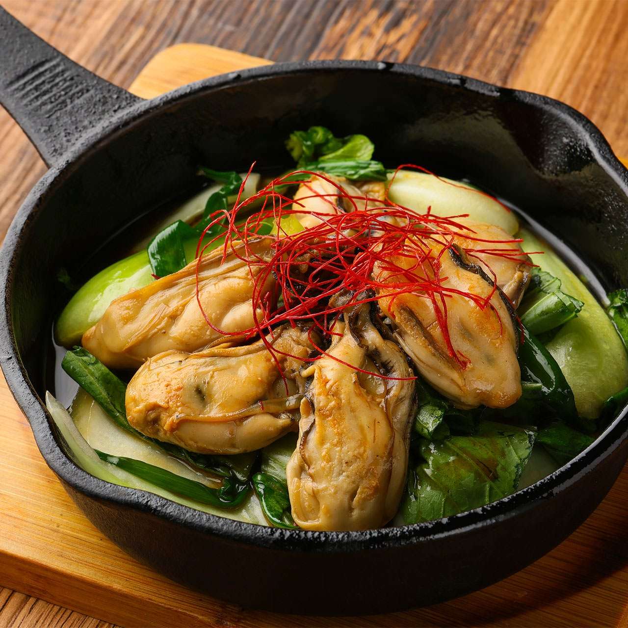 牡蠣と青梗菜のオイスターソース炒め