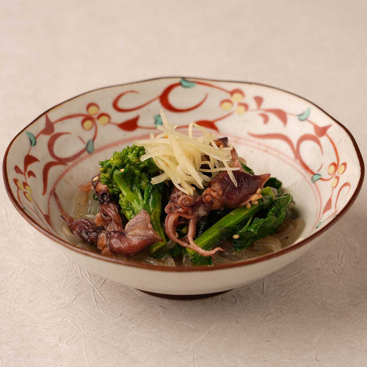 蛍烏賊と新生姜のチャプチェ