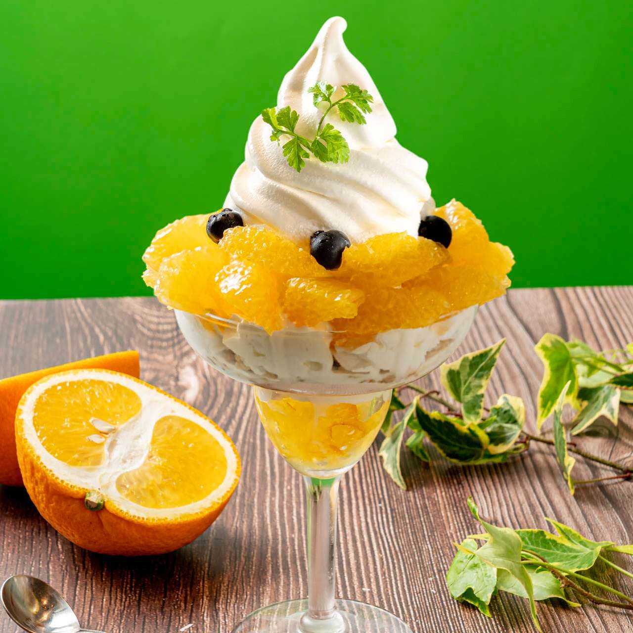 甘夏のソフトクリームのパフェ