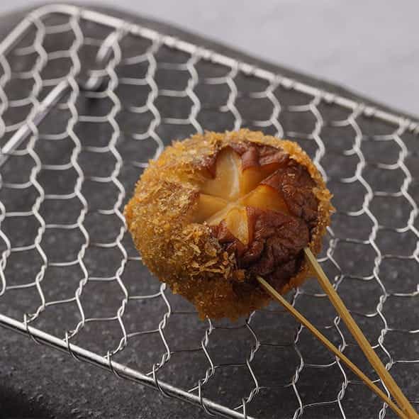 Shiitake mushrooms stuffed with lamb