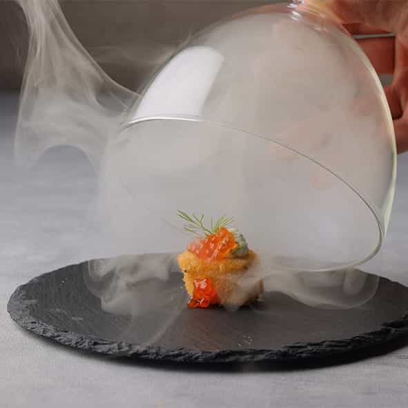 Salmon, salmon roe, instant smoked