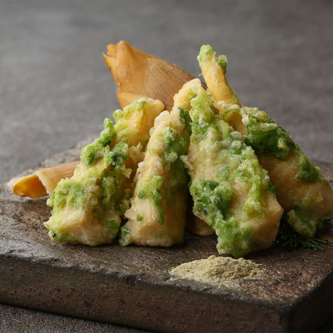 筍のあおさ揚げ