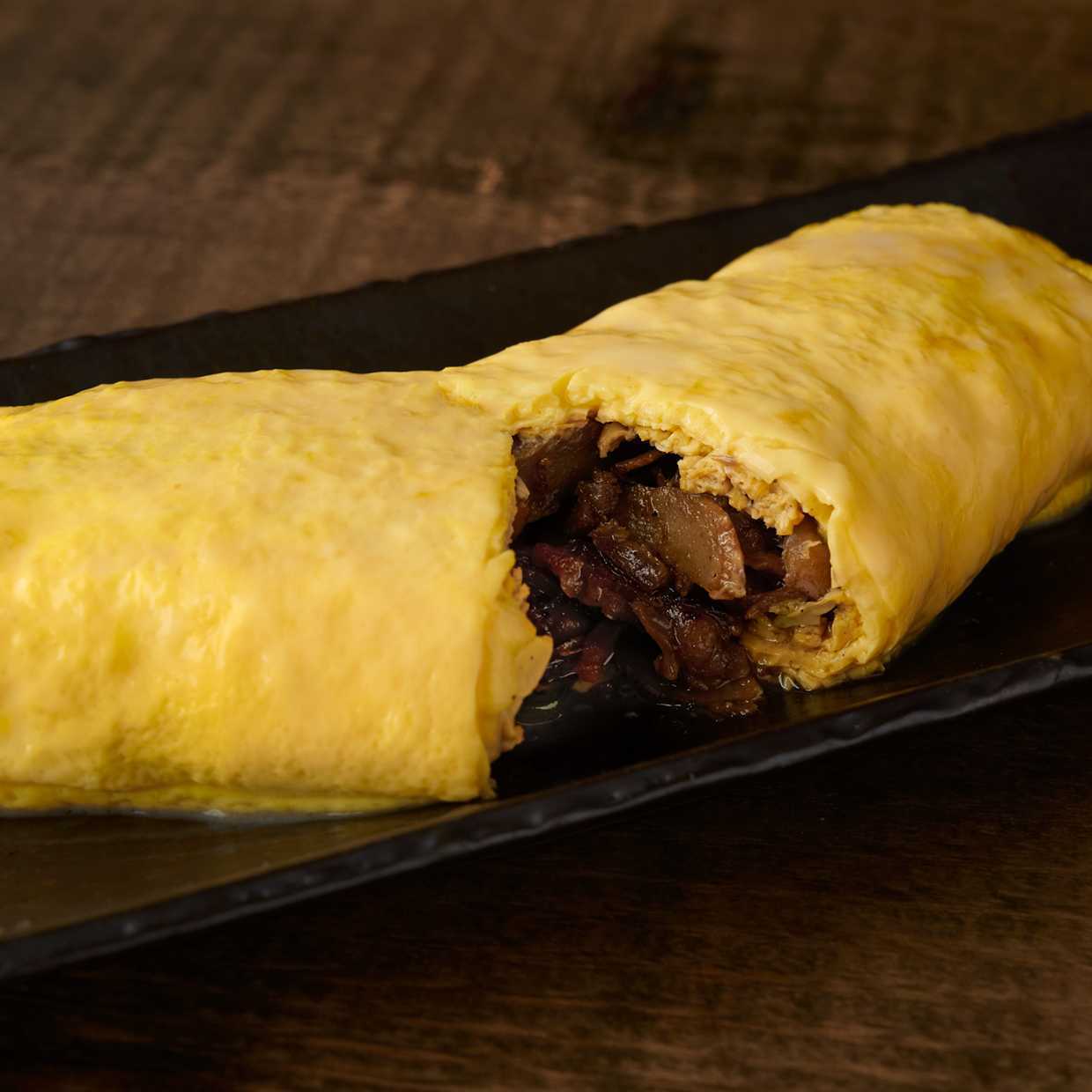 黒毛和牛と新牛蒡塩きんぴらの卵焼き