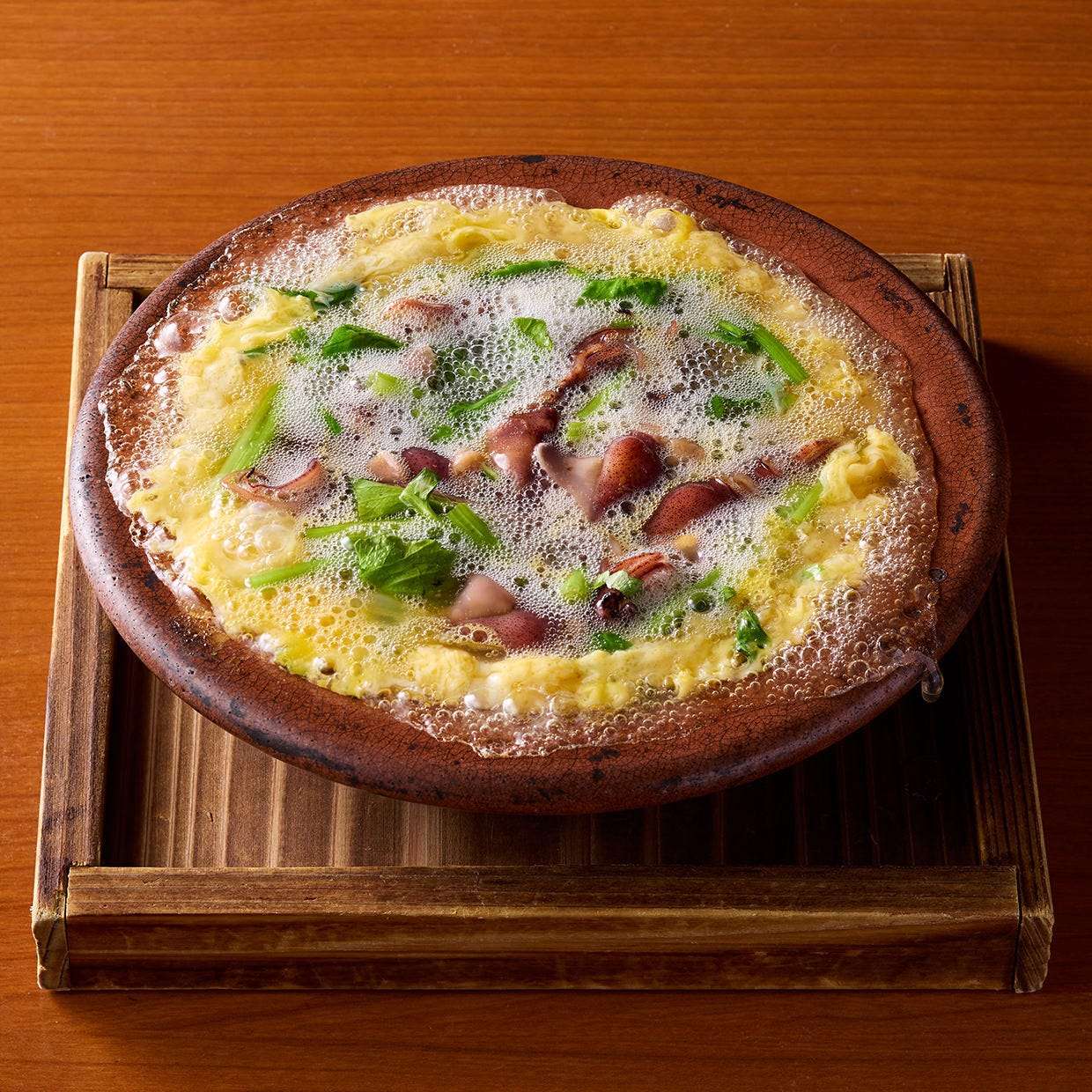 蛍烏賊と芹の玉子とじ