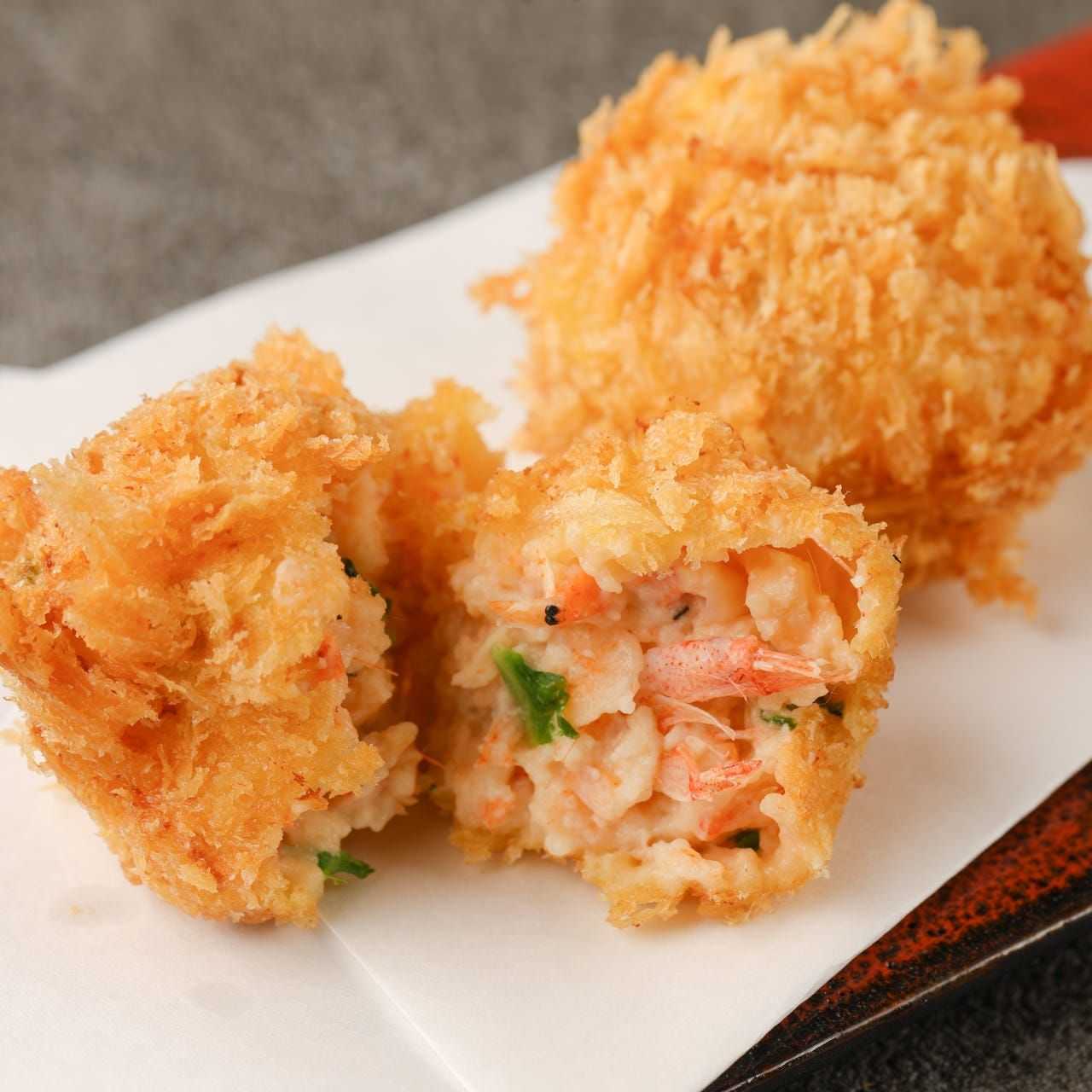 Sakura shrimp cream croquette