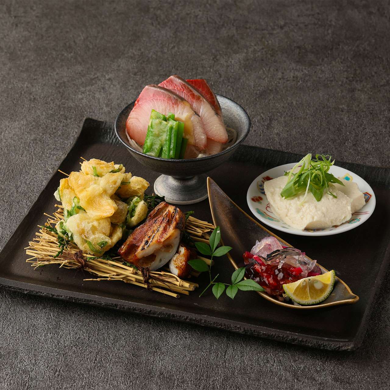 San's signature four-item assortment