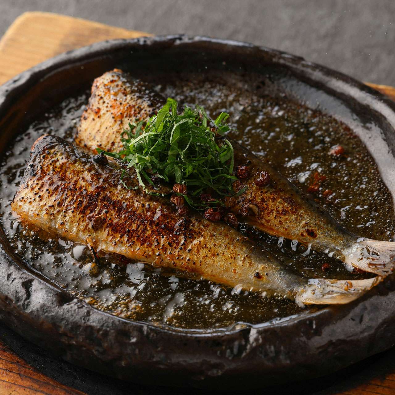 鰯明太　山椒オイル焼き