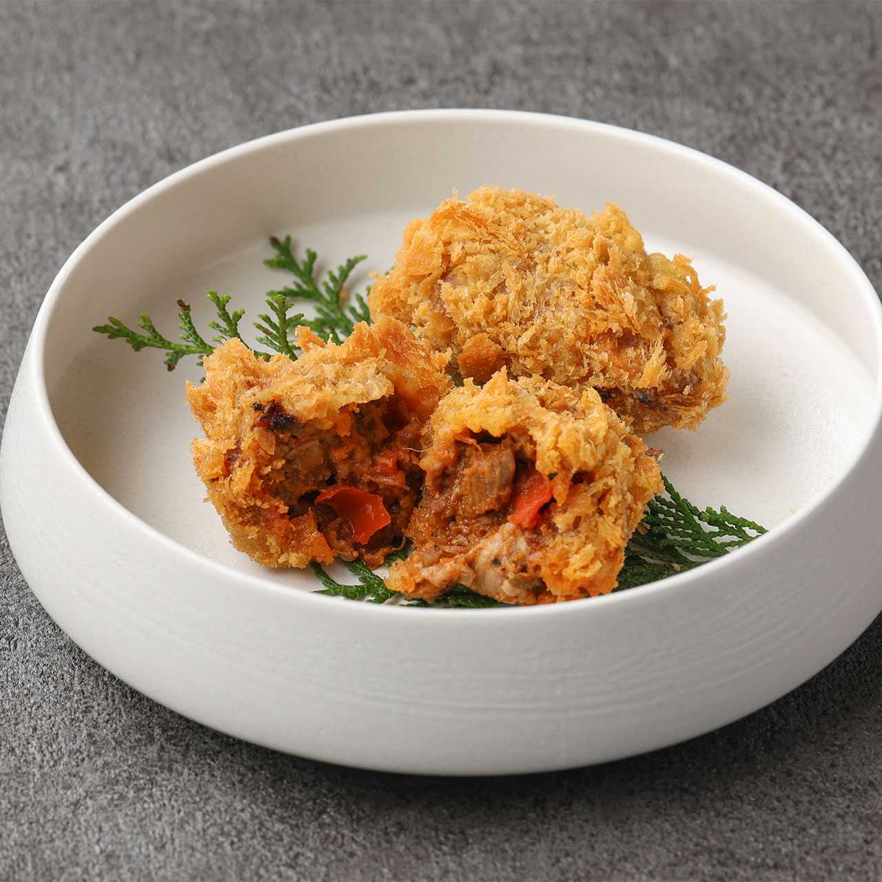 Dried Tomato and Domestic Beef Tendon Croquettes
