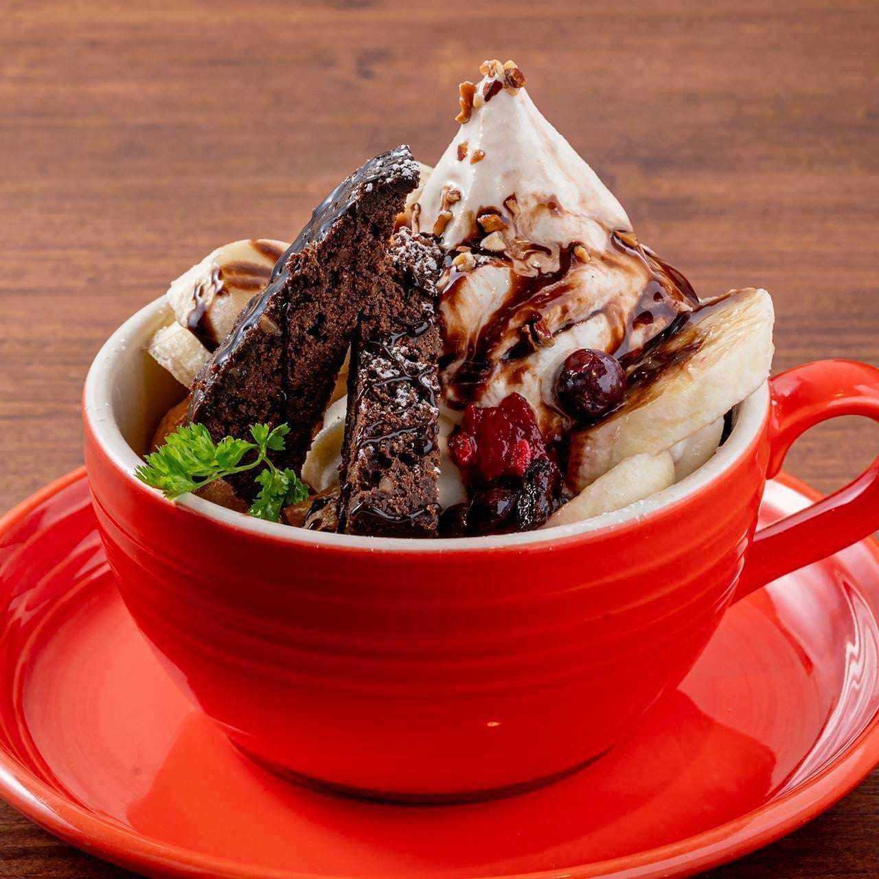 チョコ&バナナの濃厚ソフトクリームサンデー