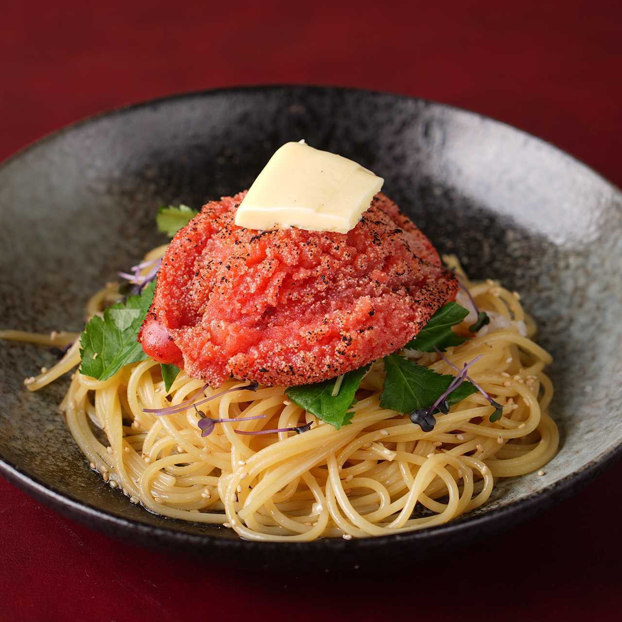 炙り明太子とお荷下ろしのお出汁スパゲッティ