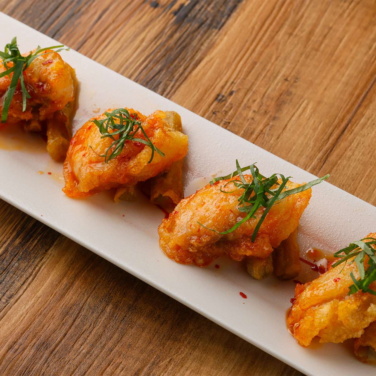 鮟鱇と牛蒡のフリット　チリソース