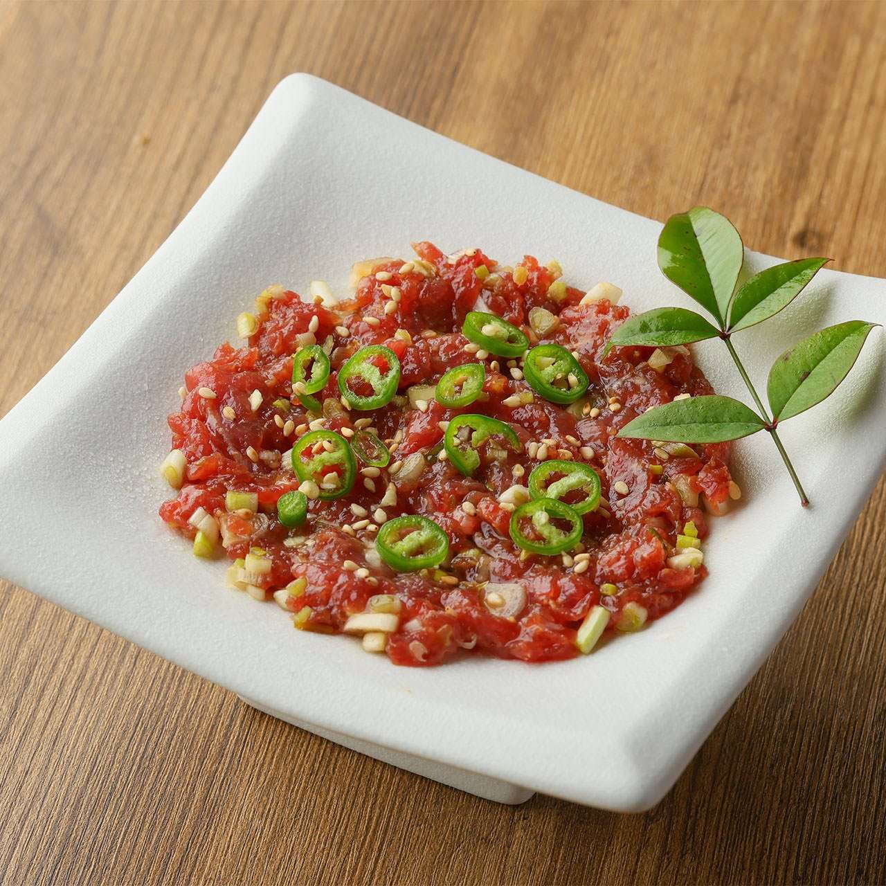 桜肉と島らっきょうの江戸味噌なめろう