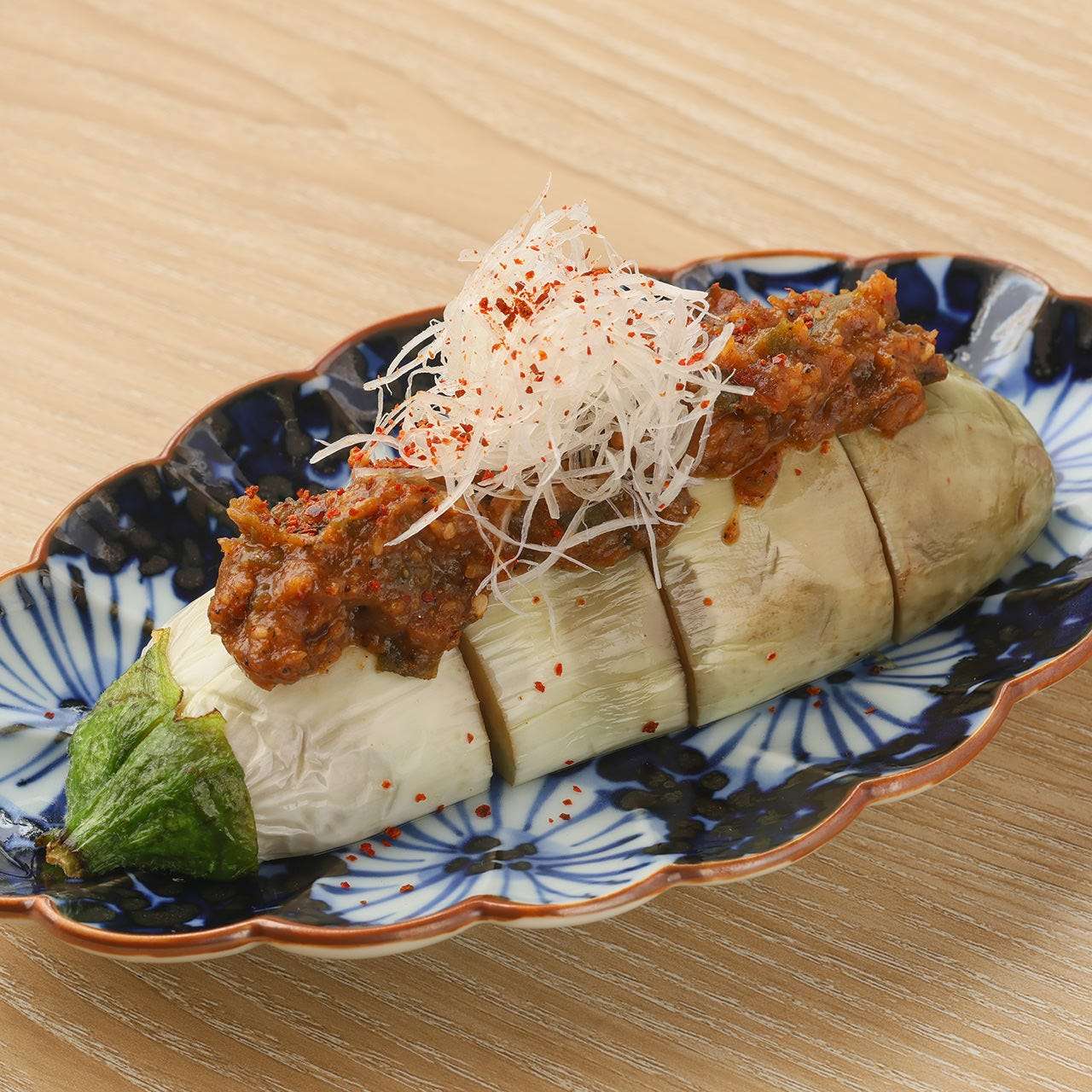 白茄子の肉味みそ田楽