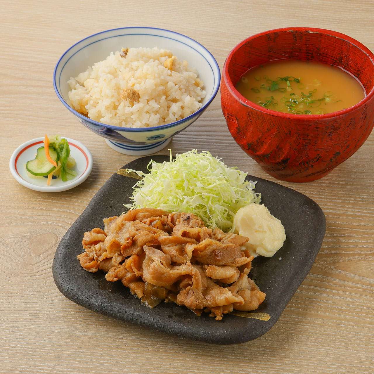 豚生姜焼き膳【鯛めし食べ放題付き】