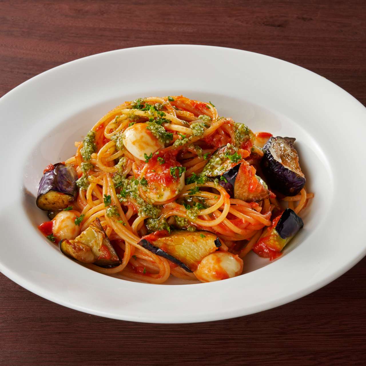茄子とモッツァレラチーズのスパゲッティ