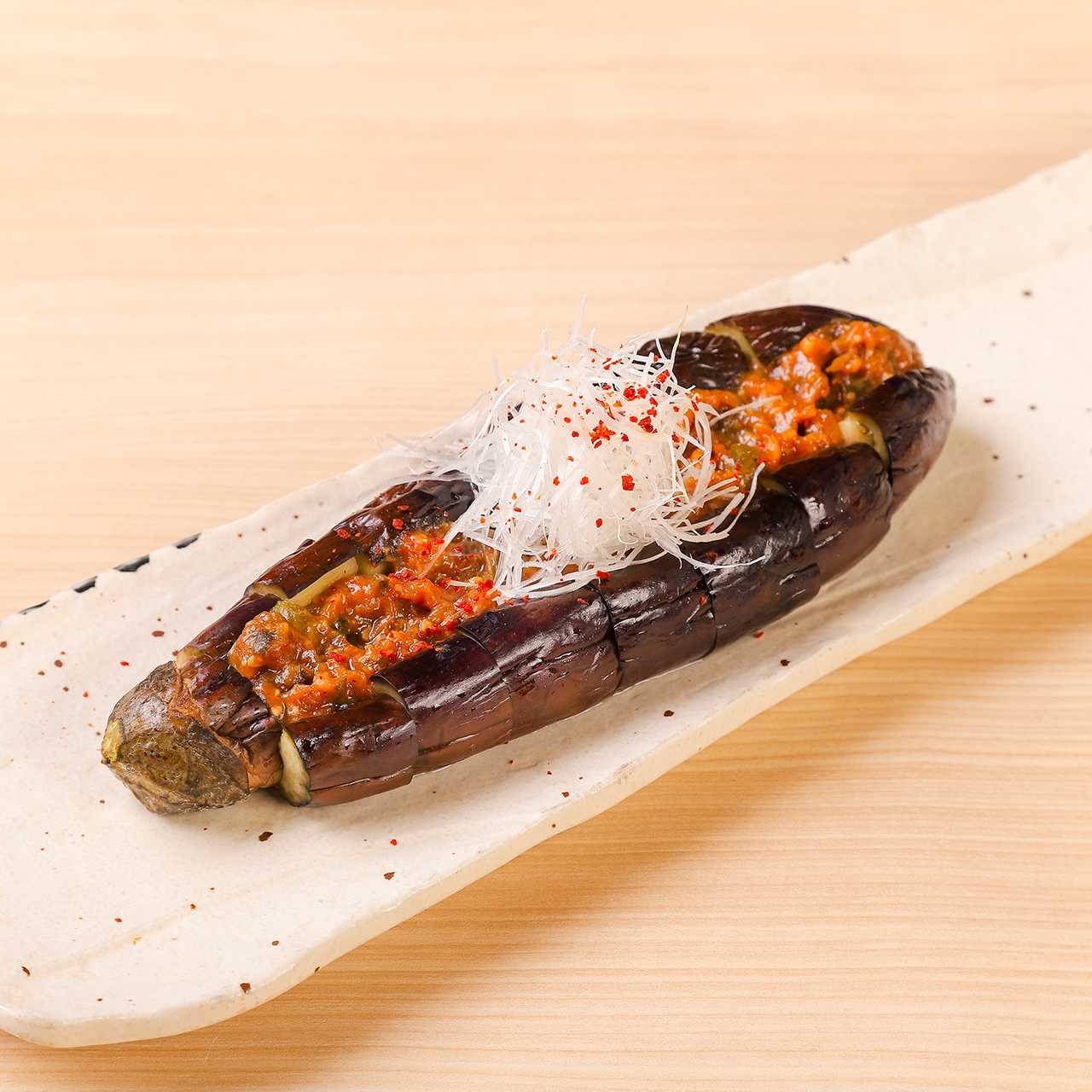 烤茄子佐青辣椒味噌