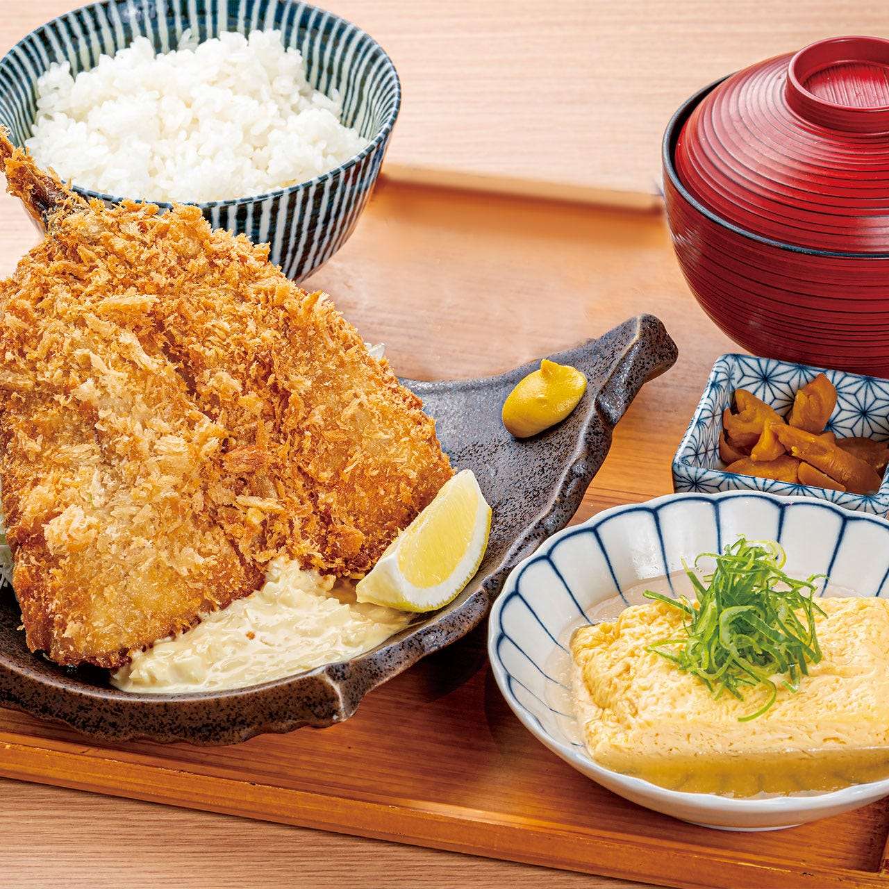 手仕込み大鰺フライ＆貝出汁のだし巻き玉子定食