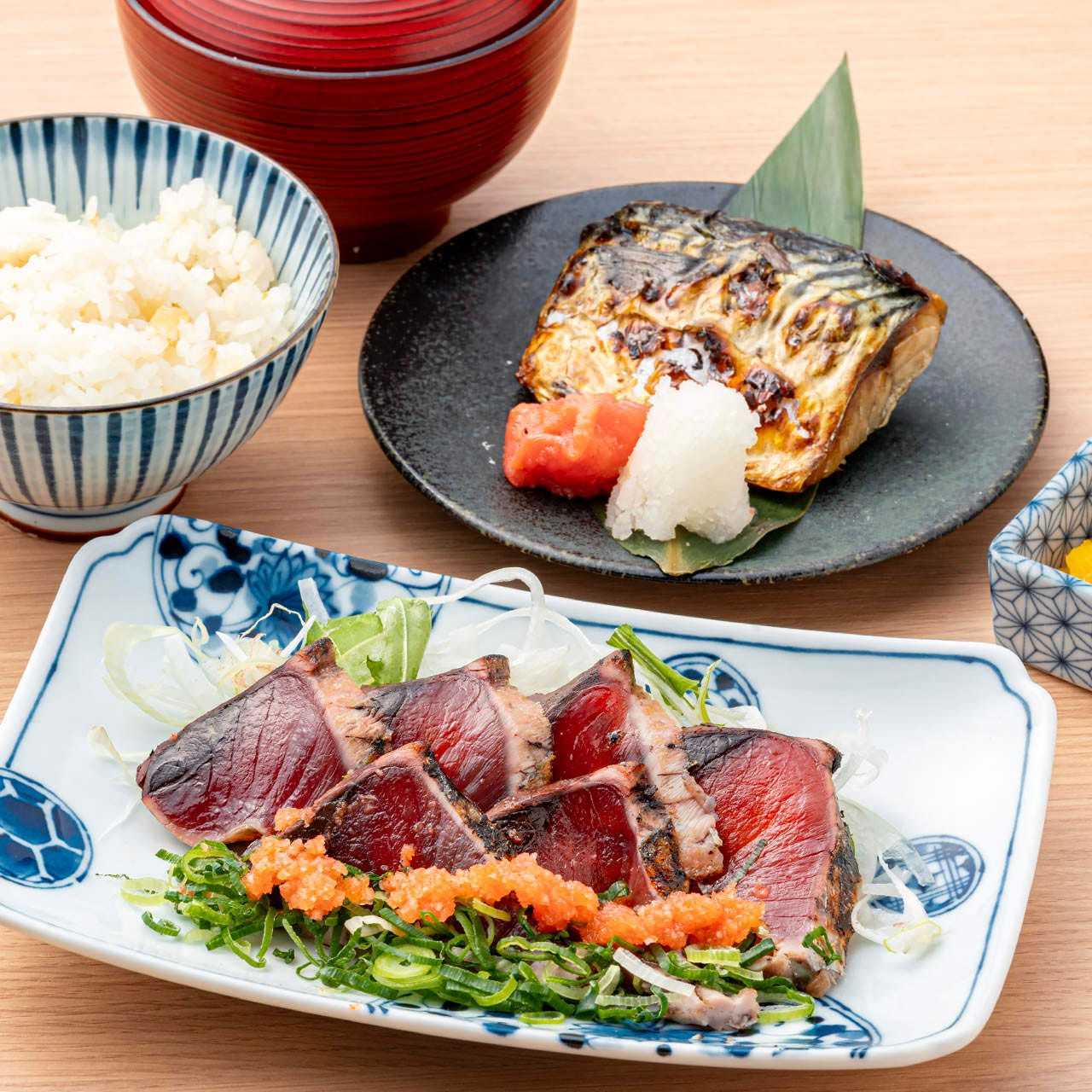 【季節限定】藁焼き鰹たたきと 鯖の塩焼き御膳