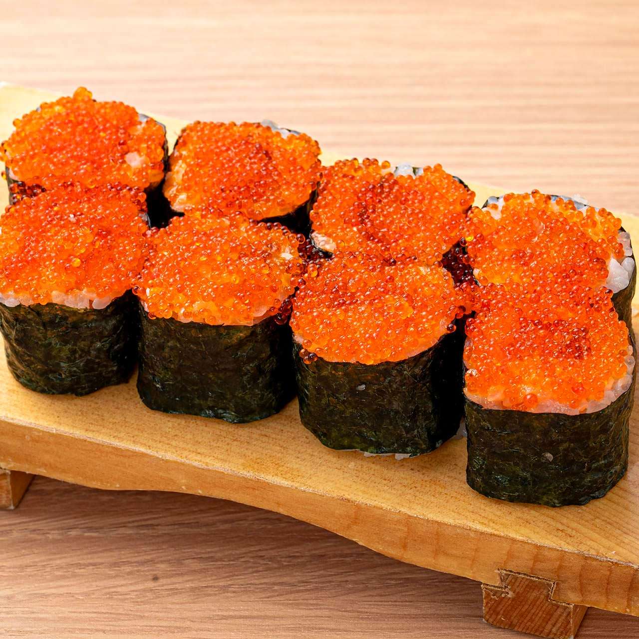 Sweet shrimp and flying fish roe roll