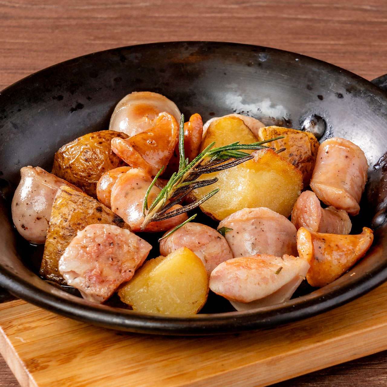 Sausage and potato grilled snacks