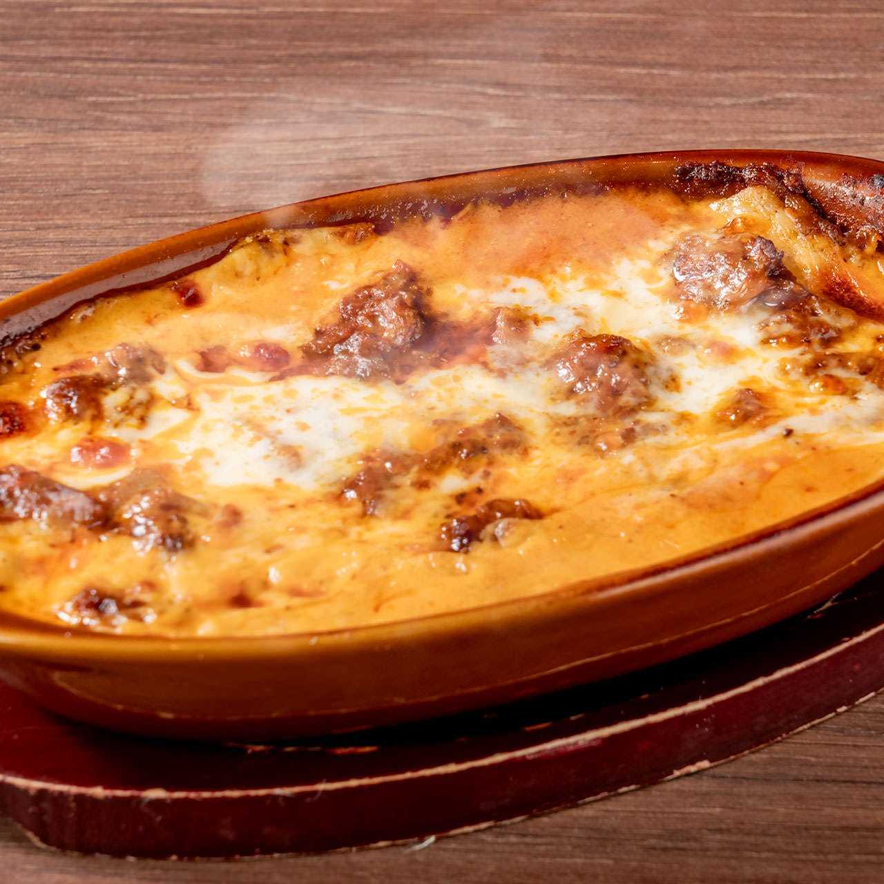 ミートソースのラザニア