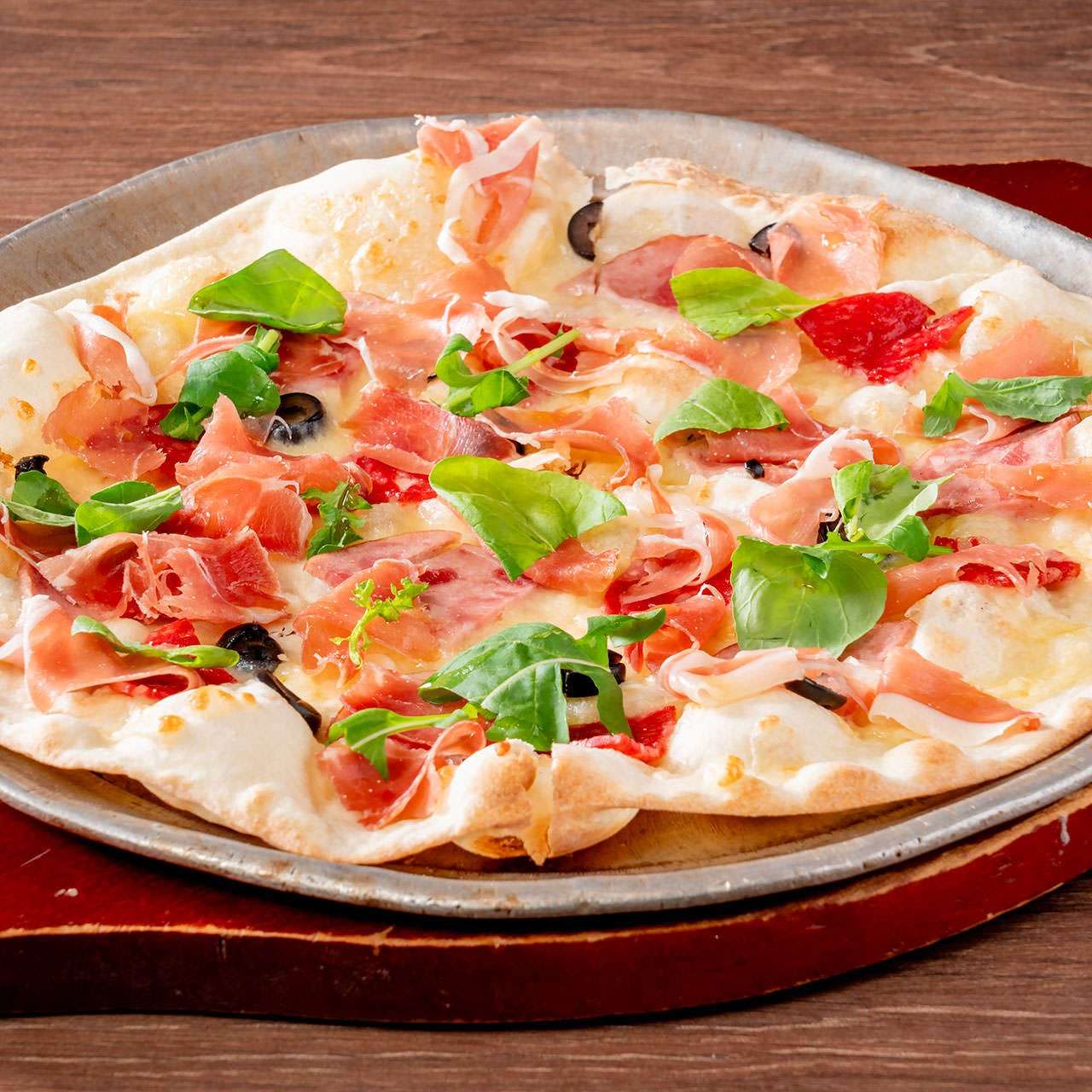 Three kinds of ham and olives