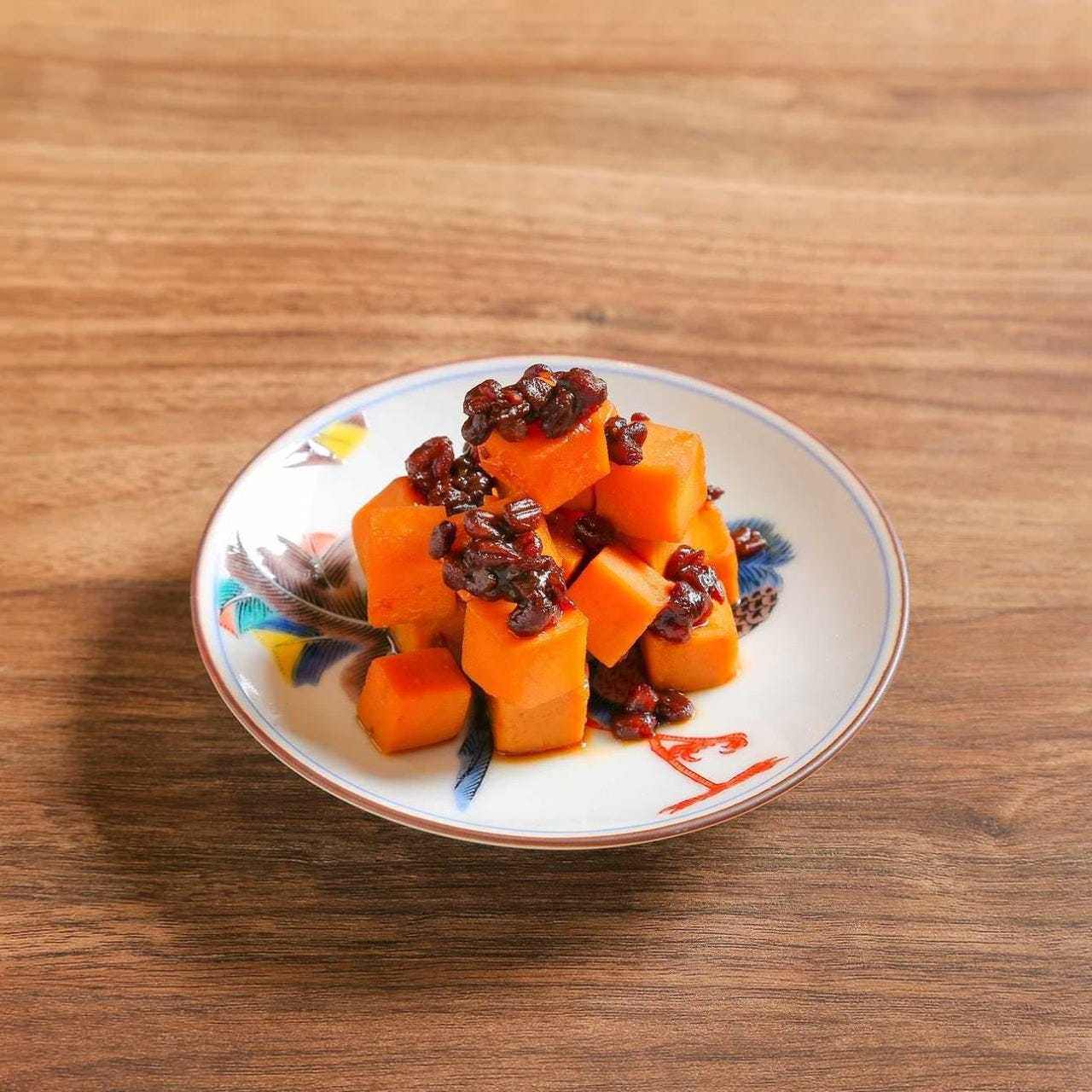 Cheddar cheese marinated in soy sauce
