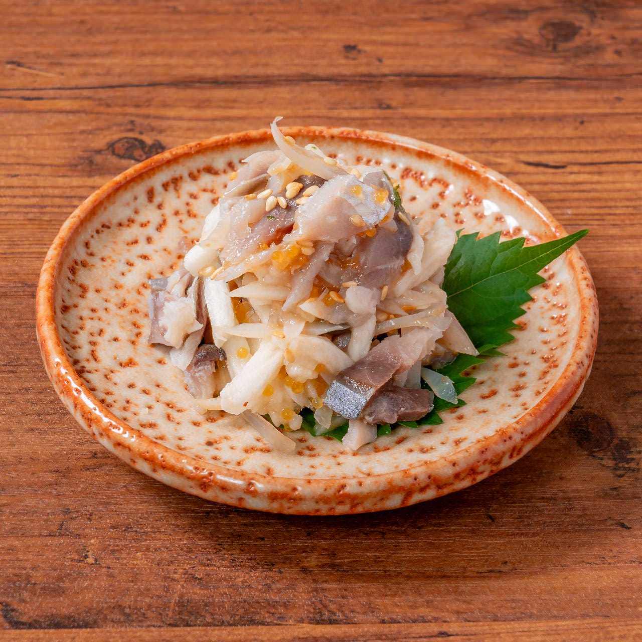 Marinated mackerel with plum and crystal
