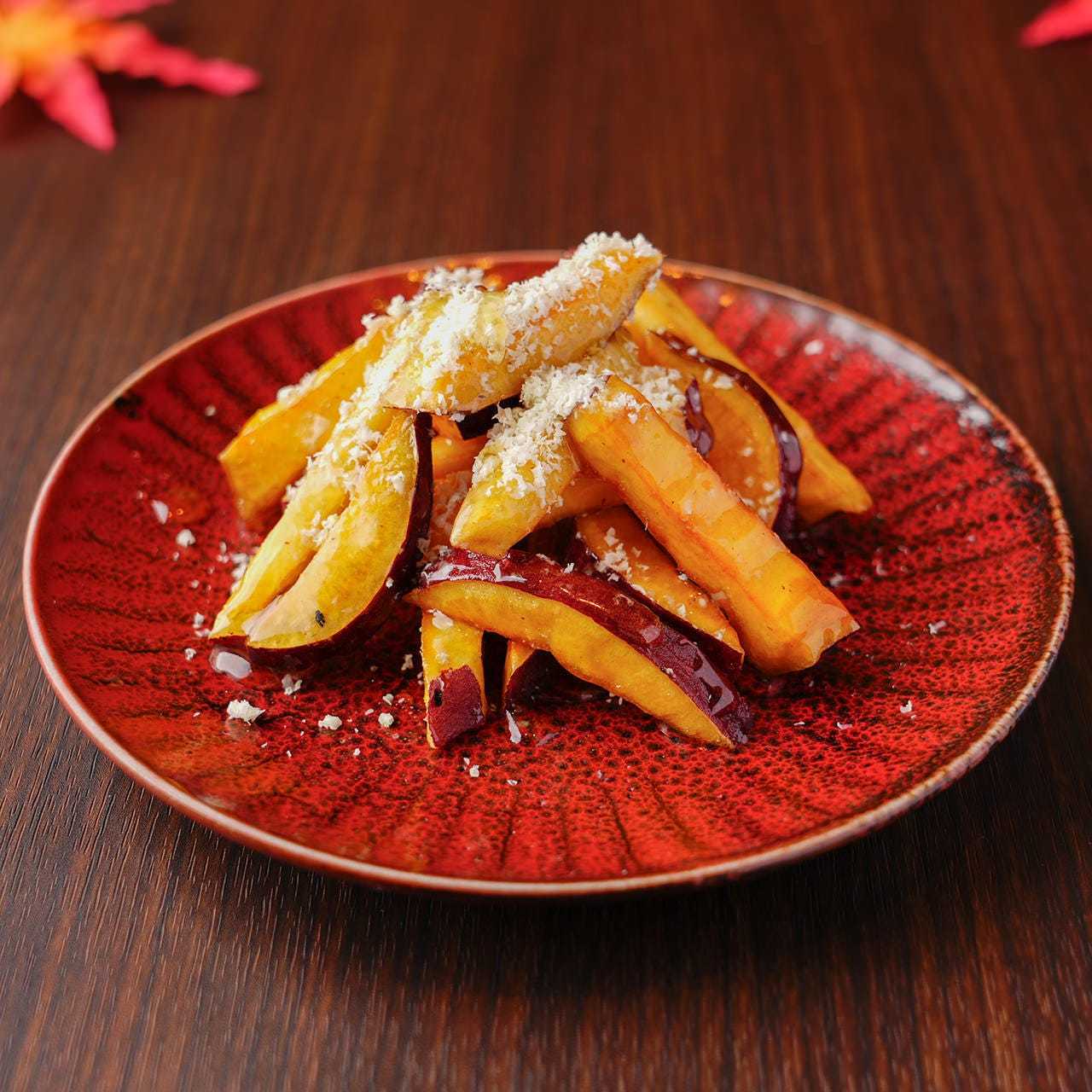 Sweet potato with honey and blue cheese