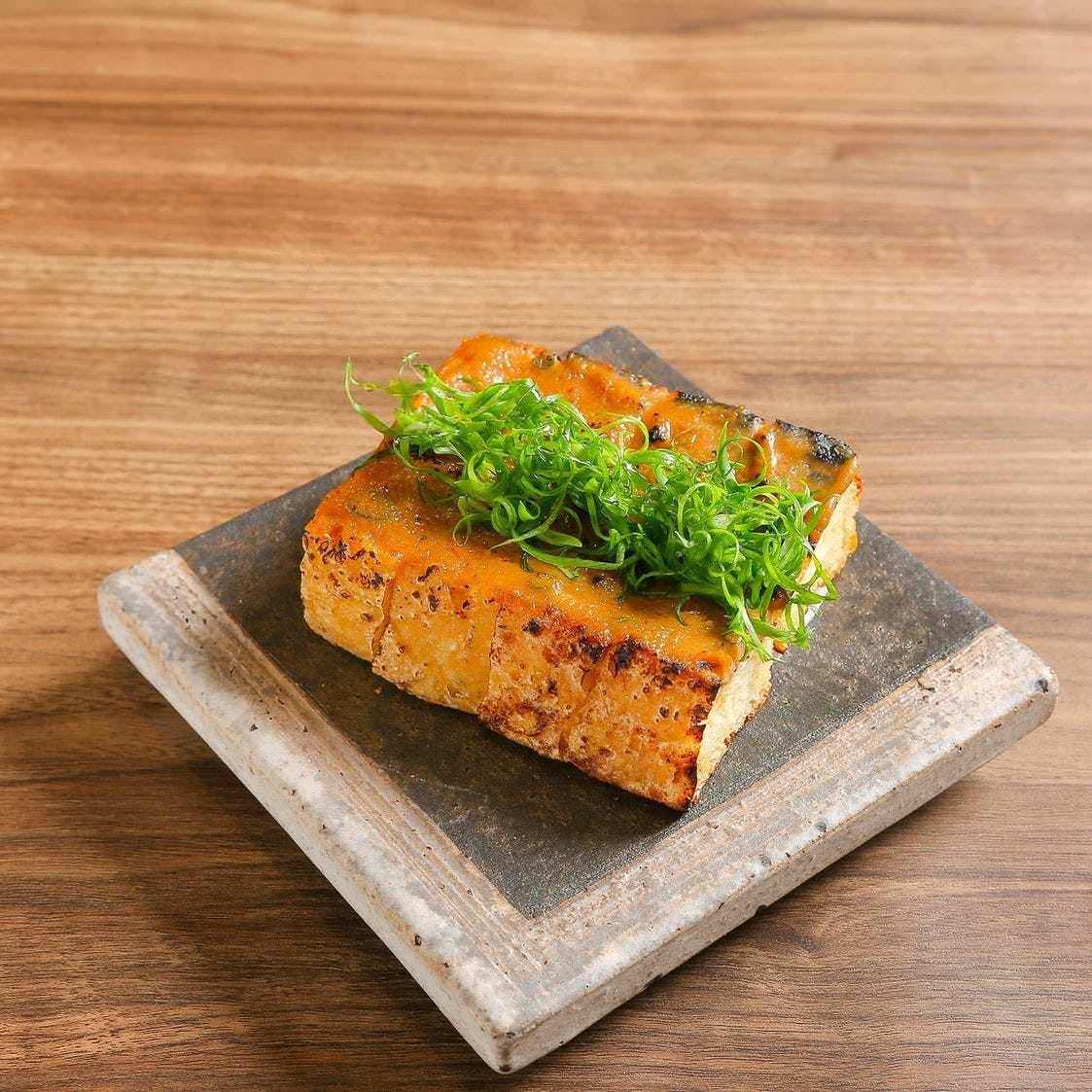 Tochioage and green onion miso grill
