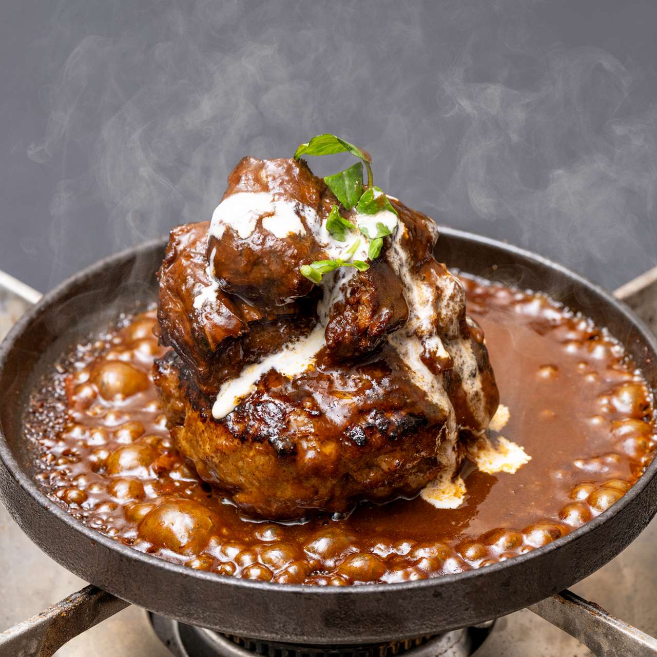 牛スネ肉のデミグラスソースハンバーグ