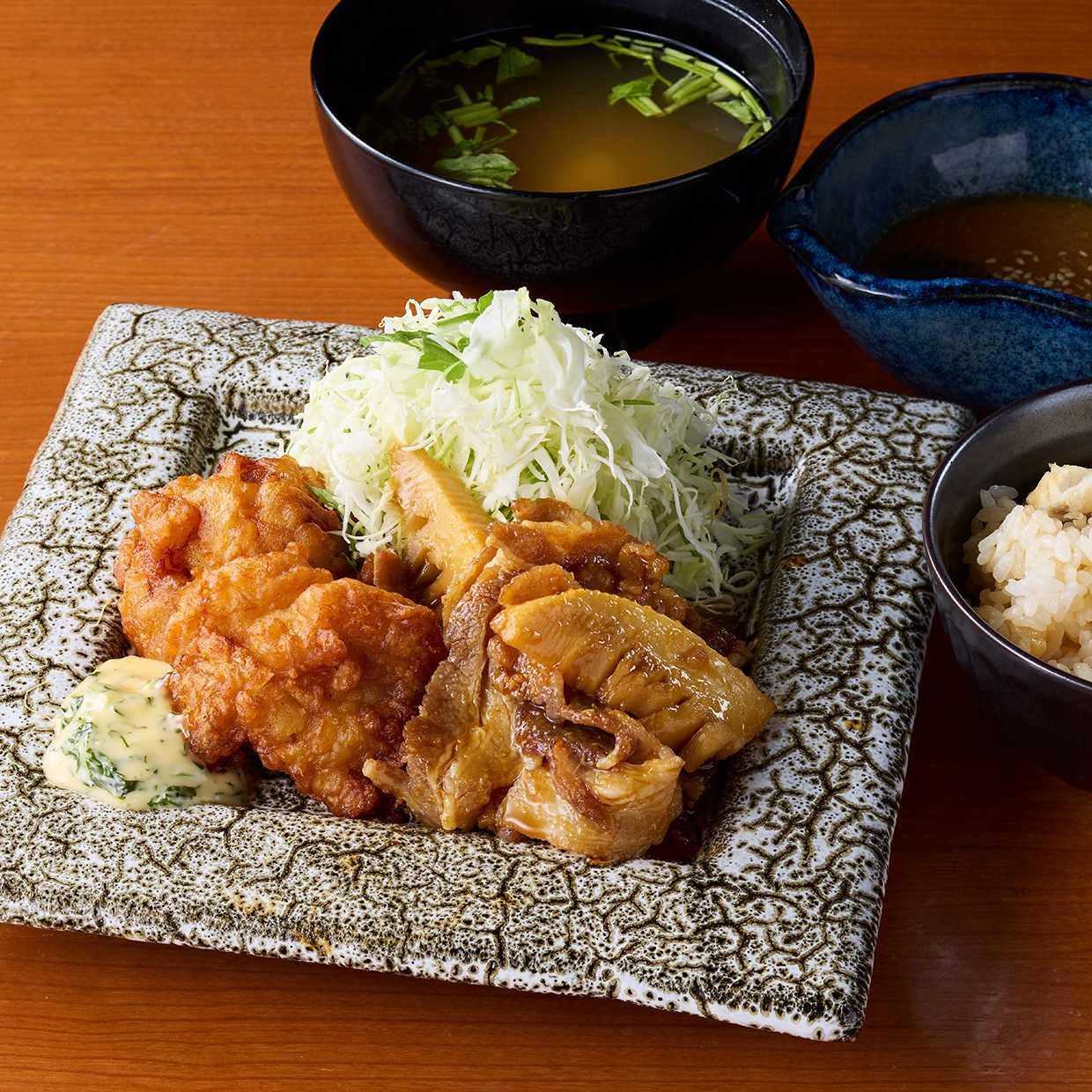 チキン南蛮と生姜焼きの盛り合わせ