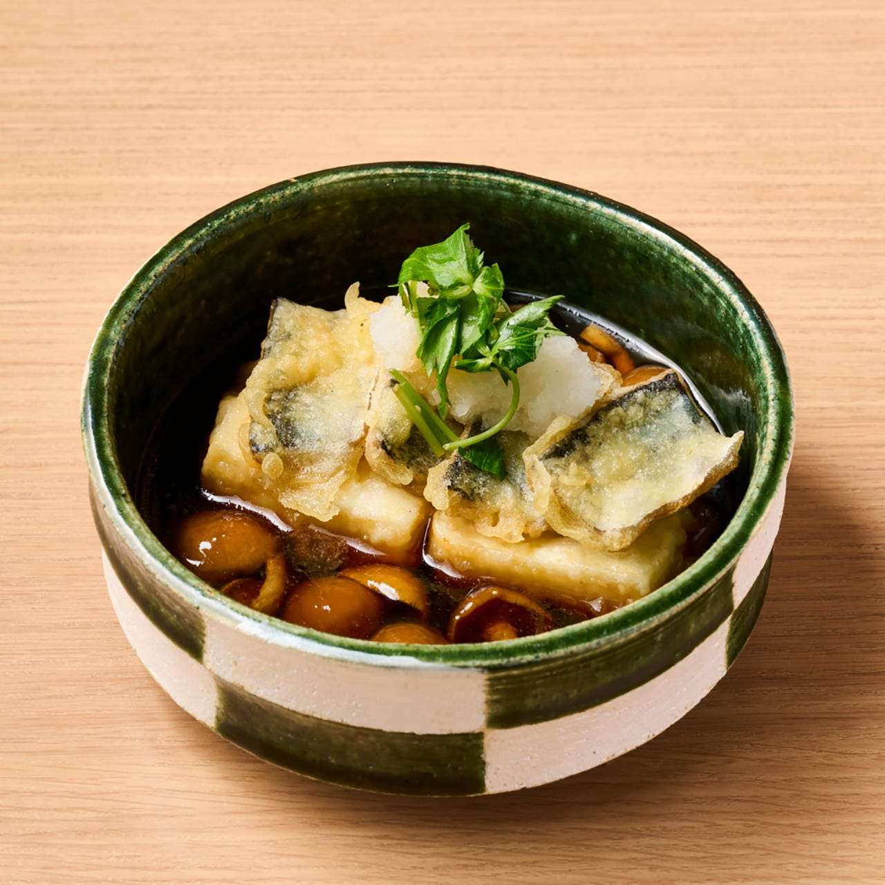 なめこと秋刀魚の揚げ出し