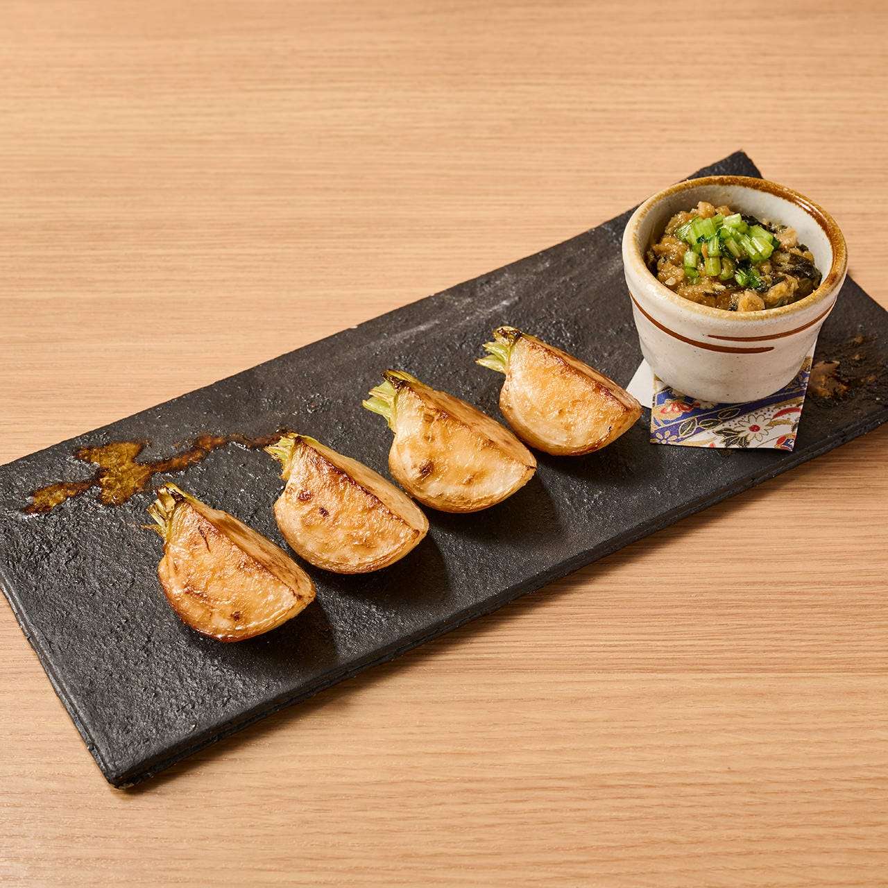 Grilled Noheji turnip with chicken breast miso