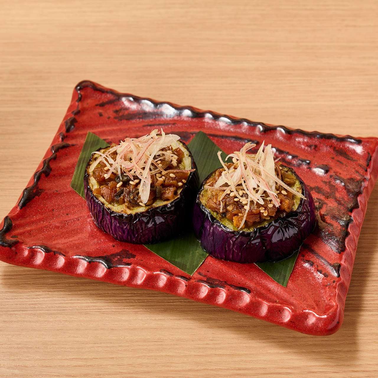 Soft eggplant with ginger and miso sauce